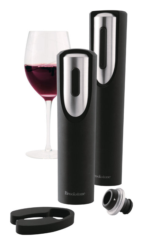 BROOKSTONE STORES INC, Brookstone  Black/Silver  Chrome  Wine Gift Set