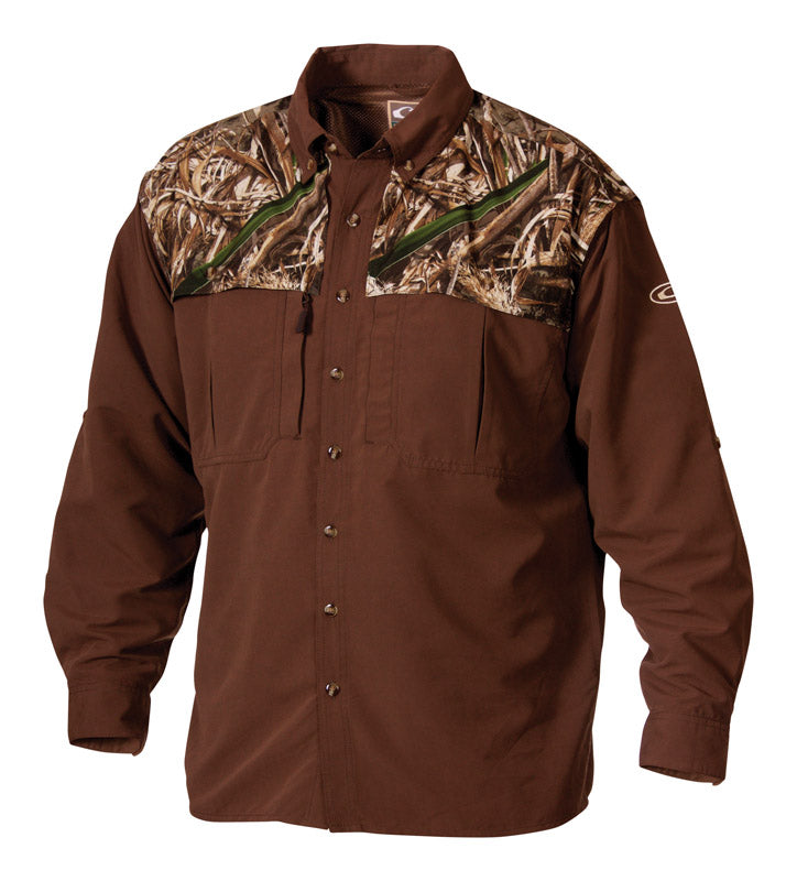 ICON OUTDOORS LLC, Drake  EST Wingshooter  S  Long Sleeve  Men's  Collared  Realtree Max-5 Two-Tone  Work Shirt