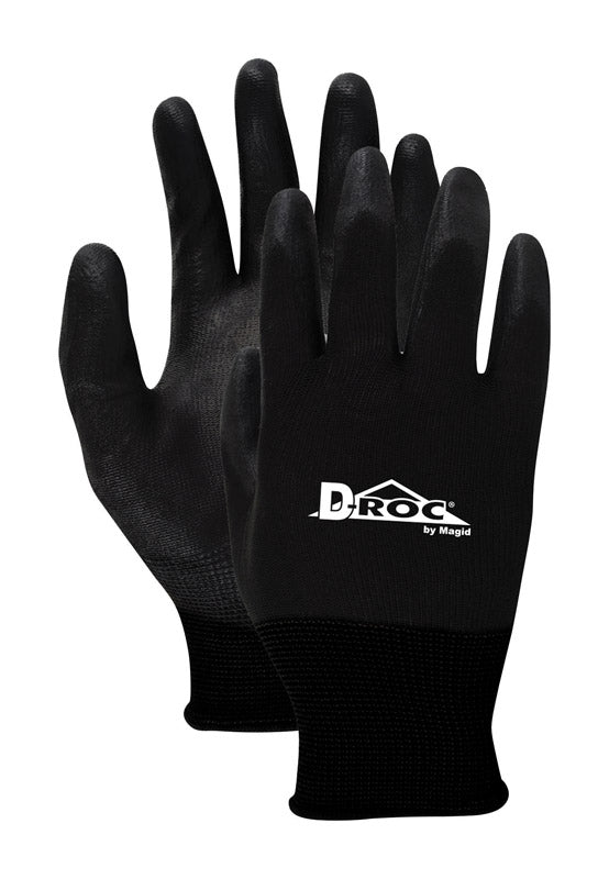 MAGID GLOVE & SAFETY MFG CO LLC, HandMaster  Men's  Indoor/Outdoor  Knit  Cut Resistant  Work Gloves  Black  M  1 pair