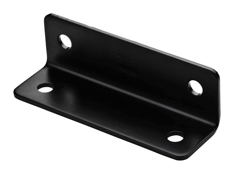 NATIONAL MFG SALES CO, National Hardware 1.6 in. H X 5 in. W X 0.125 in. D Black Carbon Steel Inside/Outside Wide Corner Br