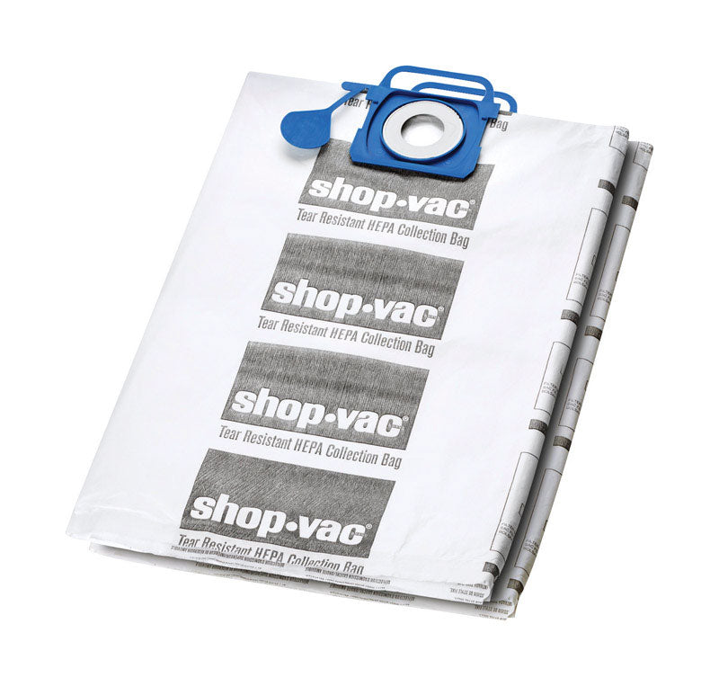 SHOP-VAC CORP, Shop-Vac  12.5 in. L x 0.5 in. W Wet/Dry Vac Bag  5-10 gal. 2 pk