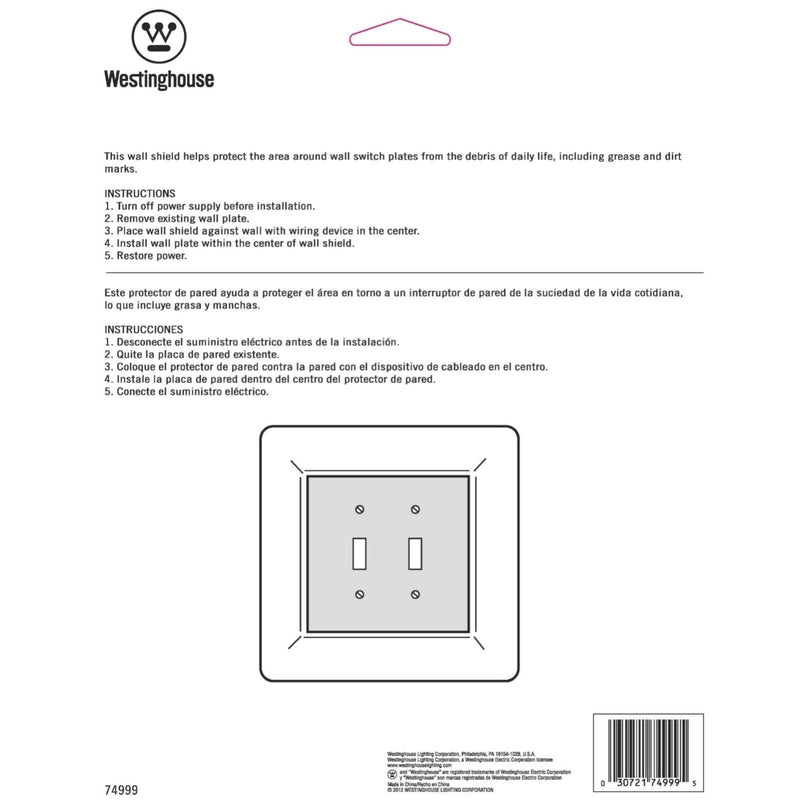 WESTINGHOUSE LIGHTING CO, Westinghouse Clear Plastic Rectangle 2-Gang Wall Plate Shield 7-7/8 H x 7-3/16 W in.