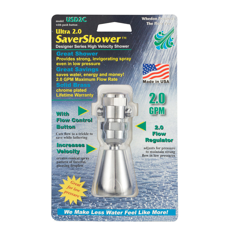 WHEDON PRODUCTS INC, Whedon SaverShower Chrome Brass 2 settings Showerhead 2 gpm