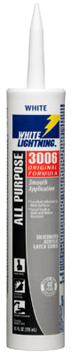 WHITE LIGHTING, White Lightning 3006 White Siliconized Acrylic Caulk Sealant 10 oz. (Pack of 12)