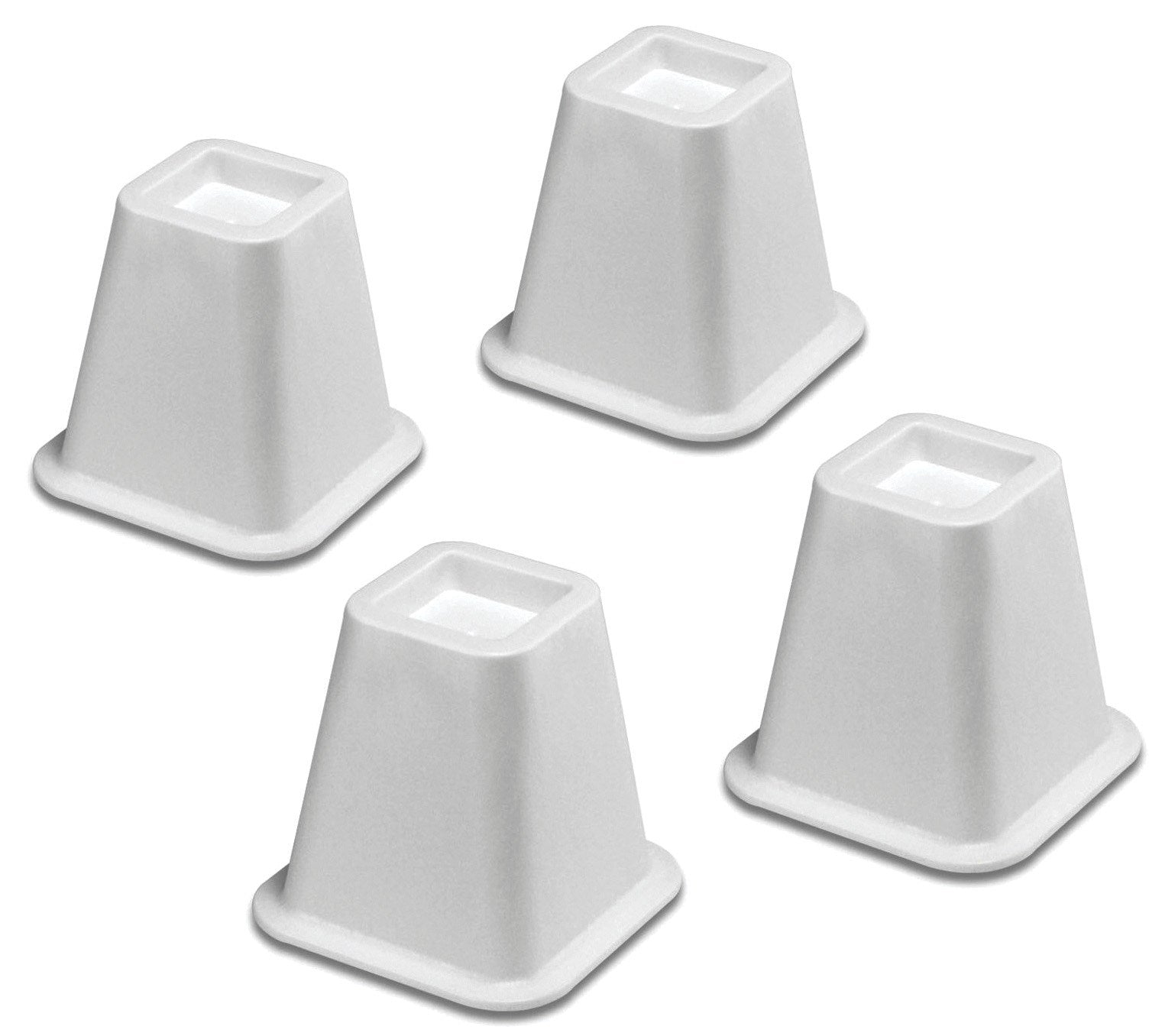 WHITMOR INC, Whitmor Plastic Bed Risers White 6.38 in. W X 6.38 in. L 4 pk