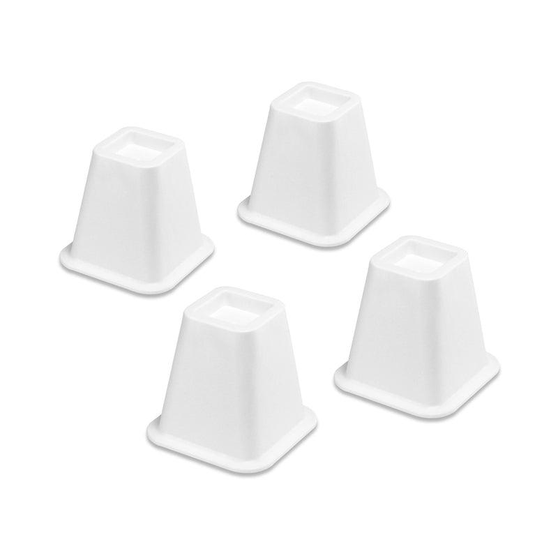 WHITMOR INC, Whitmor Plastic Bed Risers White 6.38 in. W X 6.38 in. L 4 pk