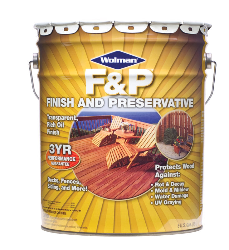 RUST-OLEUM CORP, Wolman F&P Satin Cedar Oil-Based Wood Finish 5 gal.