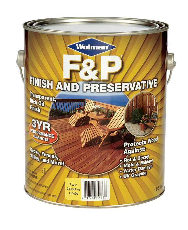 RUST-OLEUM CORP, Wolman F&P Satin Golden Pine Oil-Based Wood Finish 1 gal. (Pack of 4)