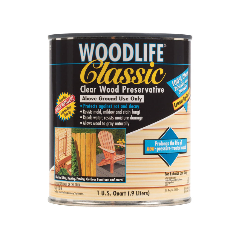 RUST-OLEUM CORP, Woodlife Classic Clear Water-Based Wood Preservative 1 qt.